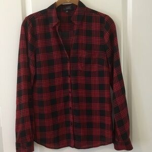 The Limited Red and Black Checkered Women’s Shirt Sz XS